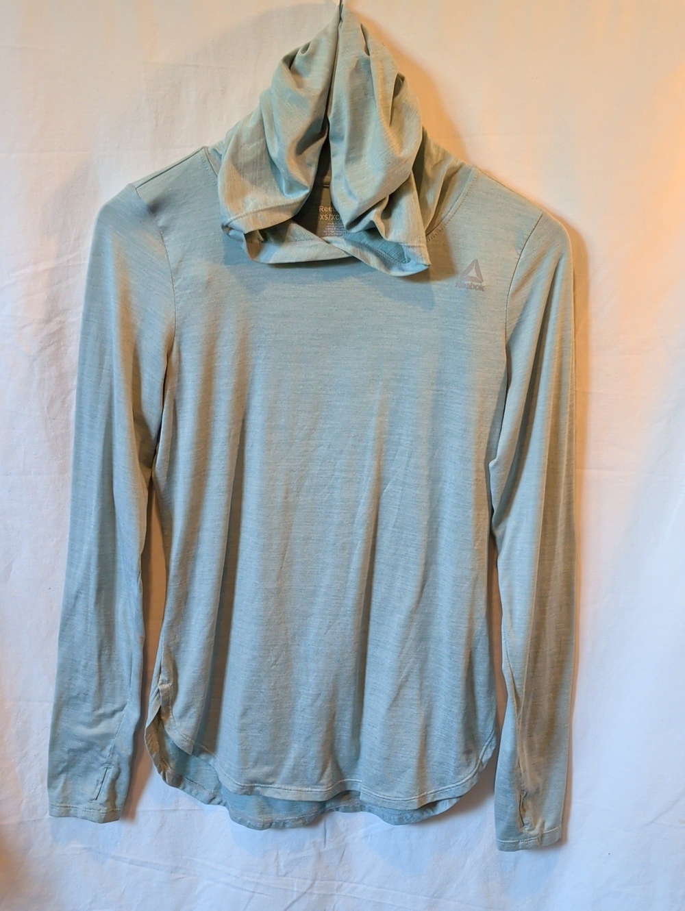 Reebok Men's Light Sage Long-Sleeve Hooded Top